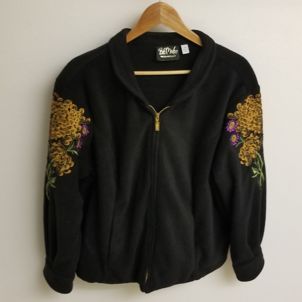 Bob Mackie Zip Front Fleece Jacket